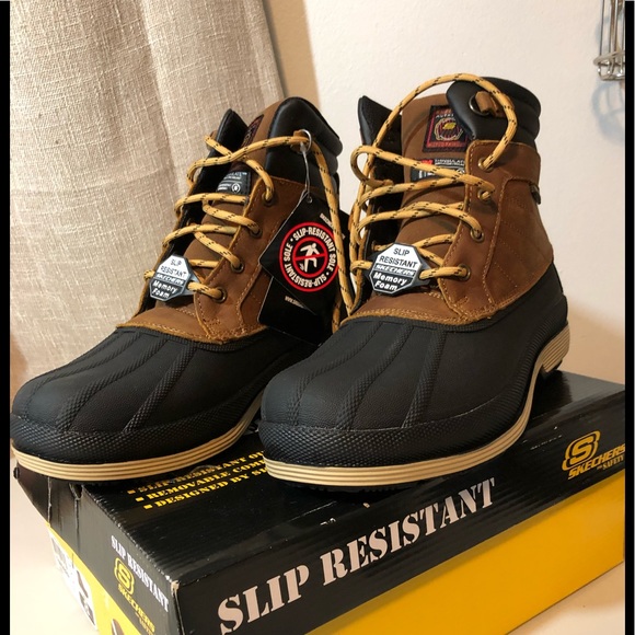 skechers slip resistant boots
